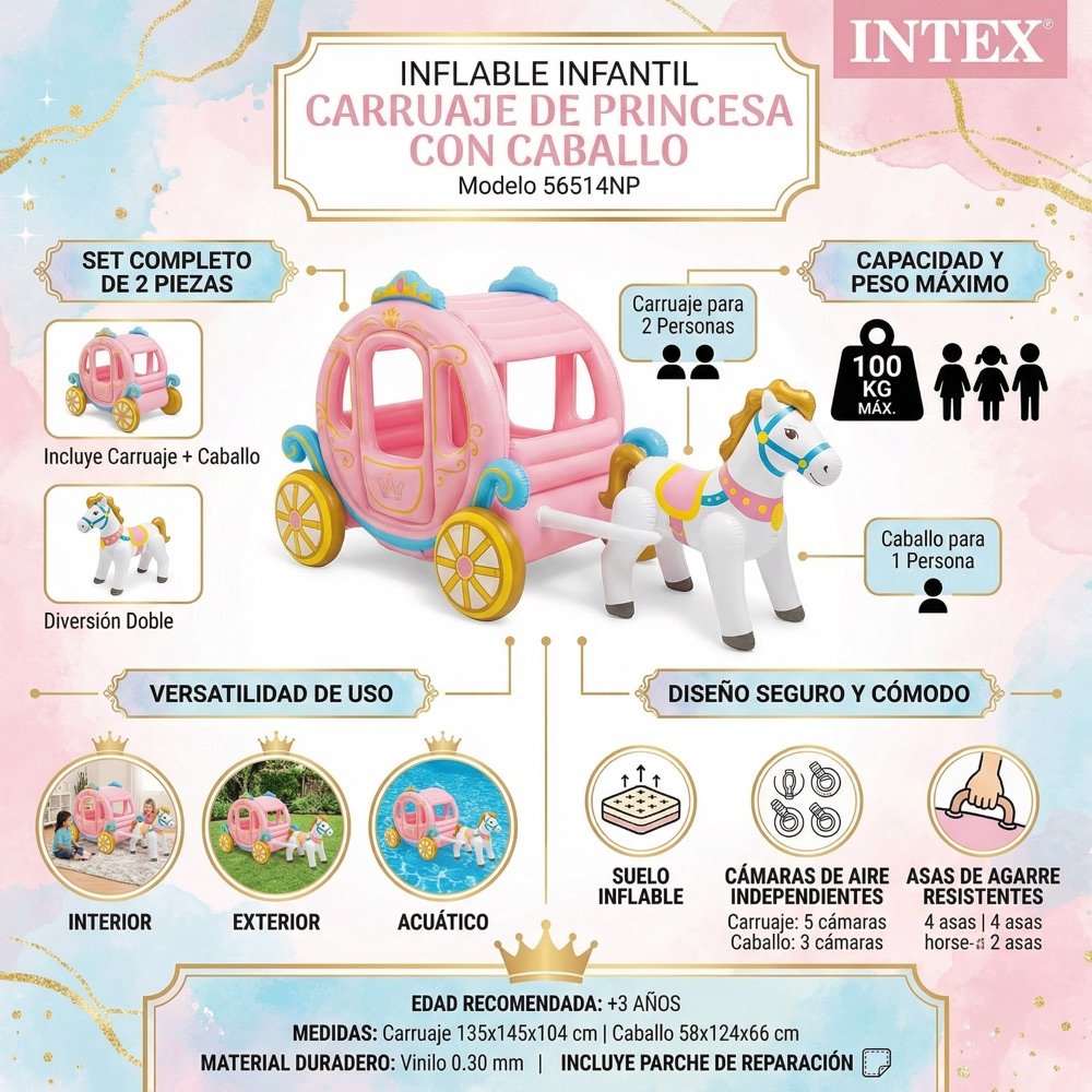 Carruaje Princesas INTEX